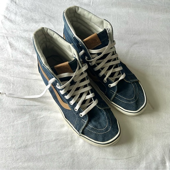 High Top Men’s Vans Denim and Brown - Picture 2 of 8